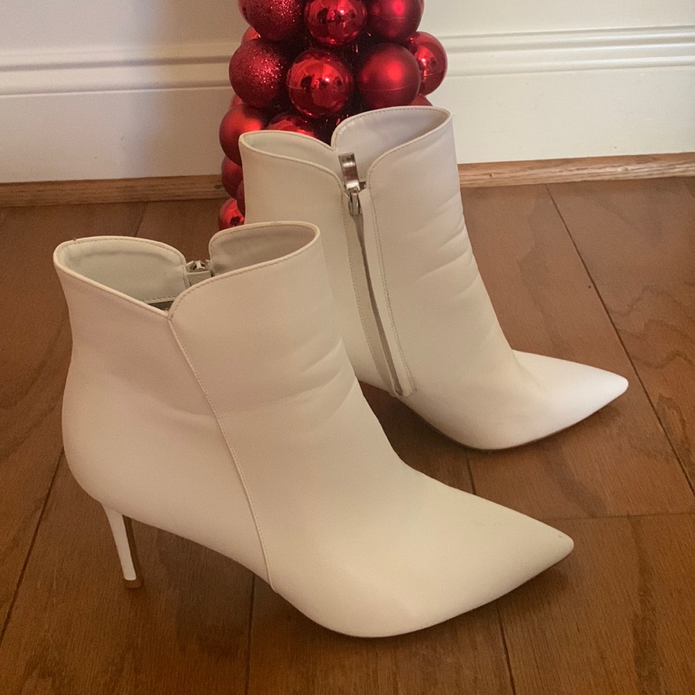 White booties. Size 8